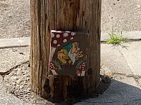 There are lots of gnomes hiding on utility poles throughout Oakland!