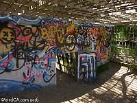 Graffiti covered cage