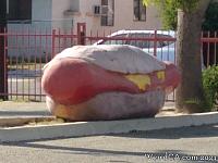 Giant Hot Dog behind McDonald's Museum