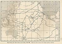 Map showing the three cruises the Galilee took from 1905 to 1908 for the Department of Terrestrial Magnetism