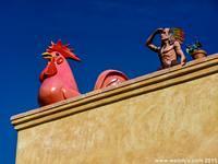 Giant Rooster and other statues in Newport Beach