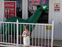 Tiffany with the Hesperia Dinosaur