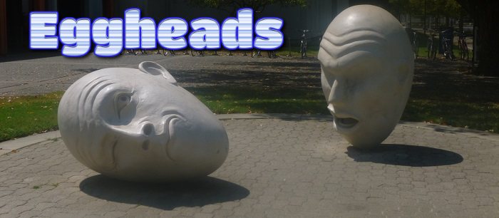 Five separate art installations show off seven different whimsical Eggheads!